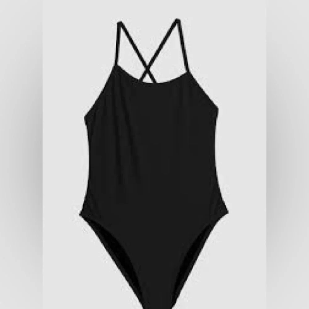 Jolyn 34 No issues Black Strappy One-Piece Swimsuit